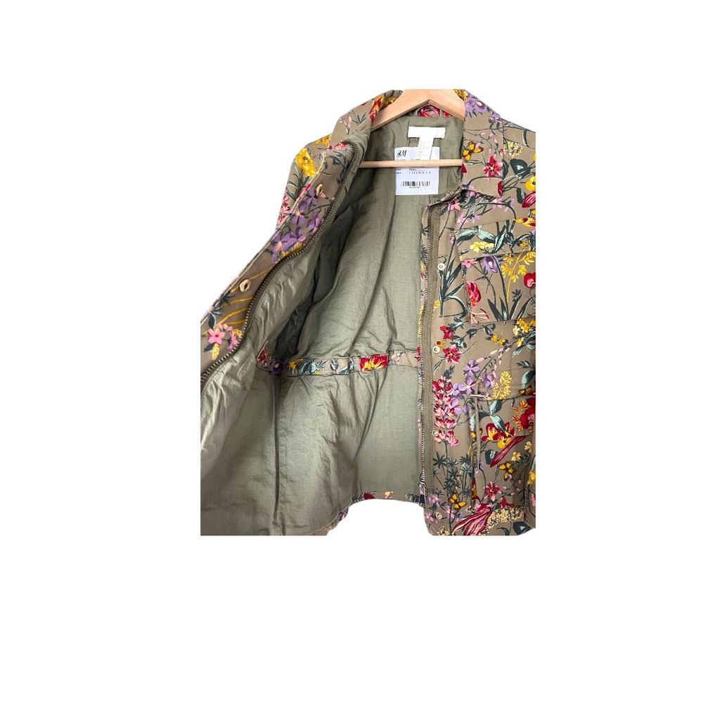 H&M Women’s Lined Utility Jacket with Floral Print Size 8 - Picture 8 of 14